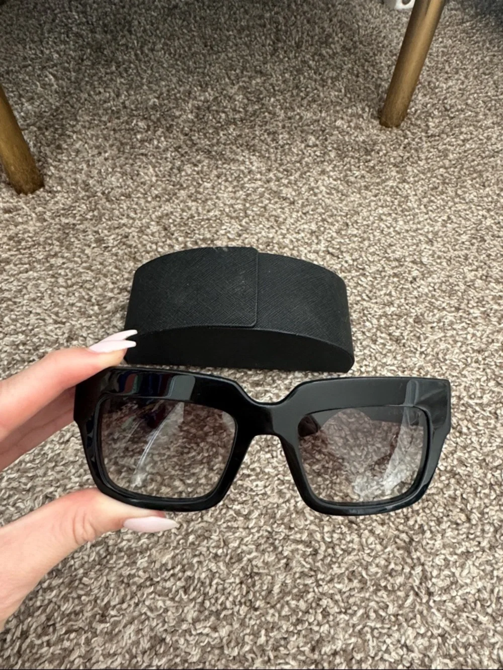 Prada Black Oversized Square Women's Sunglasses